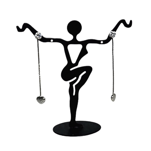 18KT SOLID WHITE GOLD RHODIUM HEART DANGLE EARRING ENHANCERS W/ FREE 14KT STUDS - Picture 12 of 13